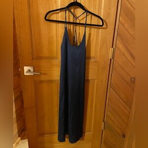 Auden Deep Navy Satin Slip with Adjustable Straps